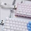 Couples keyboard Wooting60he+ fully modified magnetic switch, blue color + pink crystal heart design