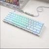 wooting 60he+Magnetically adjustable axis gaming keyboard with a hollowed-out shell and Lake Light Ceramic coating