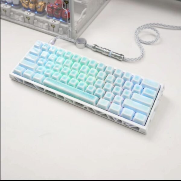 wooting 60he+Magnetically adjustable axis gaming keyboard with a hollowed-out shell and Lake Light Ceramic coating