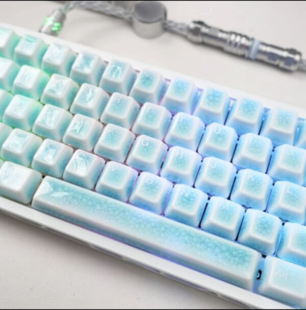 wooting 60he+Magnetically adjustable axis gaming keyboard with a hollowed-out shell and Lake Light Ceramic coating