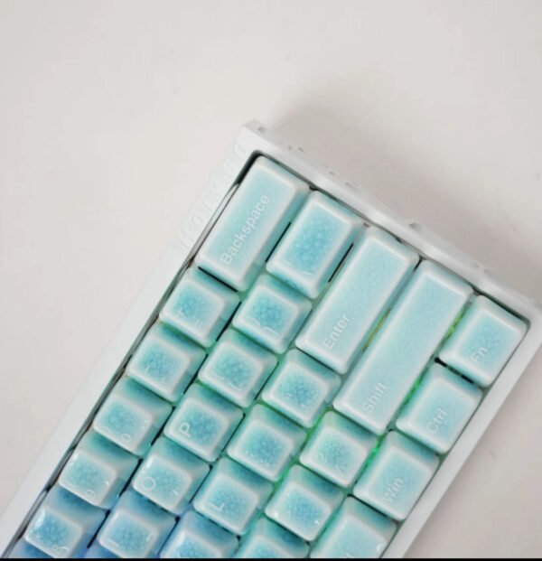 wooting 60he+Magnetically adjustable axis gaming keyboard with a hollowed-out shell and Lake Light Ceramic coating